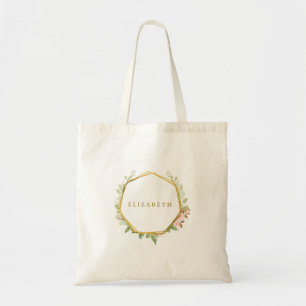 Botanical Rose Wreath Bridesmaid Tote Bag