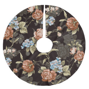 Botanical roses: abstract floral pattern. brushed polyester tree skirt