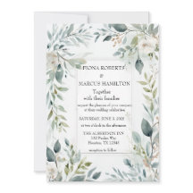 Botanical Rustic Floral Wedding Invitation