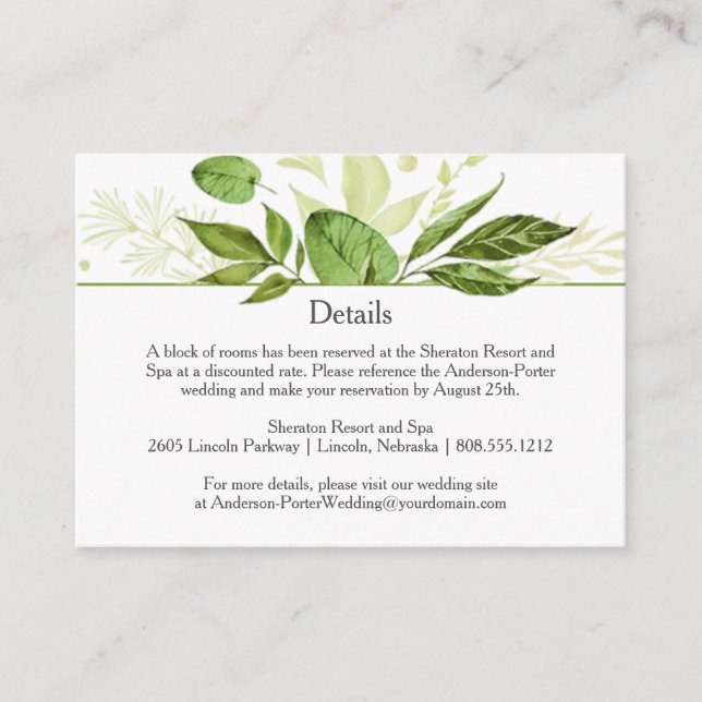Botanical Rustic Greenery Enclosure Cards (Front)