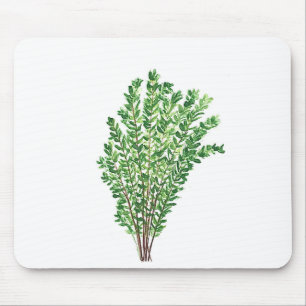 Botanical rustic kitchen garden herbs thyme mouse pad