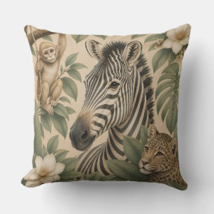 Botanical Safari Zebra Pillow