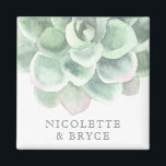 Botanical Sage Green Succulent Wedding Favour Magnet<br><div class="desc">Botanical wedding favour magnet with a large pastel green succulent at the top and your names in a soft grey font. These magnets make for a great favour for your wedding guests. It's something personal as well as something they will likely find useful as they use it to hang items...</div>