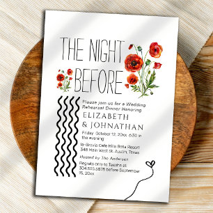 Botanical Script The Night Before  Invitation