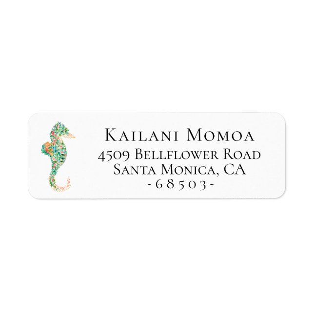 Botanical Seahorse Return Address (Front)