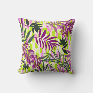 Botanical seamless pattern mixed with geometric sh throw pillow