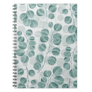 Botanical seamless pattern with vintage graphic si notebook