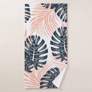 Botanical seamless tropical pattern with bright pl bath towel