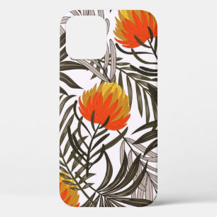 Botanical seamless tropical pattern with bright pl iPhone 12 case