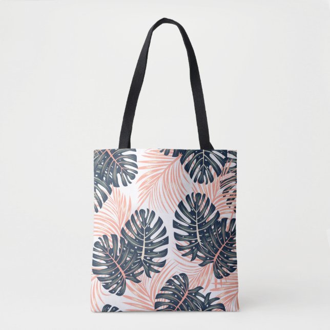 Botanical seamless tropical pattern with bright pl tote bag (Front)