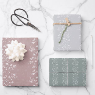 Botanical Serenade delicate floral silhouette Wrapping Paper Sheet