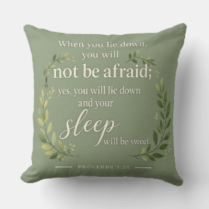 Botanical Serenity - Proverbs 3:24 Throw Pillow