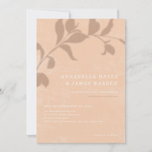 Botanical Shadow Wedding Invitation - Orange