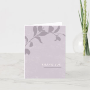 Botanical Shadow Wedding Thank You Card - Purple