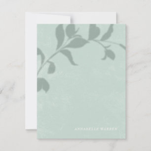Botanical Shadow Women's Stationery - Green Card