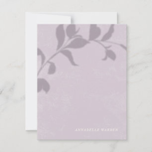 Botanical Shadow Women's Stationery - Purple Card