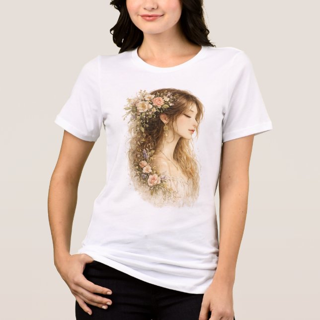 Botanical Side Profile Tri-Blend Shirt (Front)