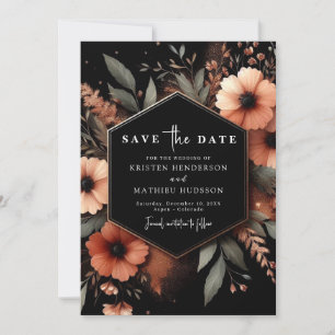Botanical Simple Terracotta Wedding Save The Date