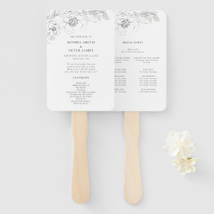 Botanical Sketch Ceremony Program Hand Fan