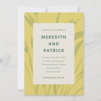 Botanical Sketch Citrus Gold Wedding Invitation