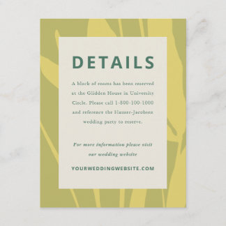 Botanical Sketch Citrus Wedding Enclosure Card