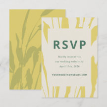 Botanical Sketch Citrus Wedding RSVP Card