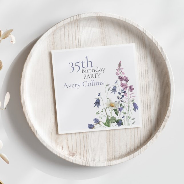 Botanical Spring 35th Birthday Napkin (Creator Uploaded)