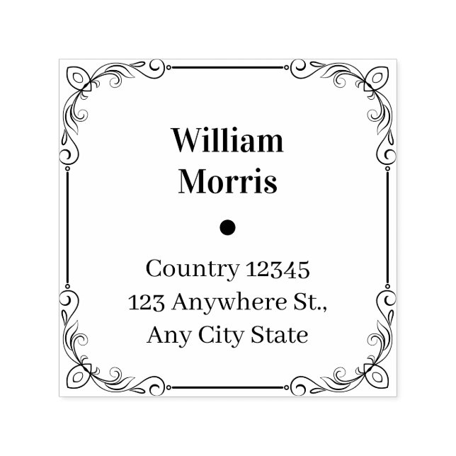 Botanical Square Custom Address Stamp (Design)
