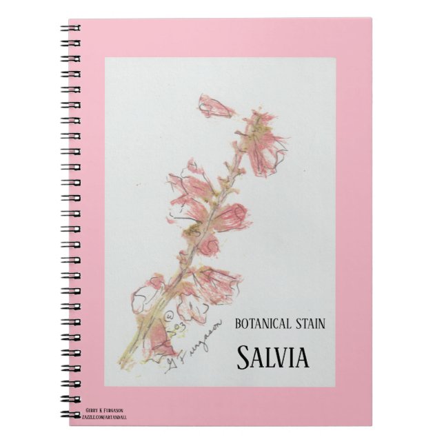 BOTANICAL STAIN SALVIA  NOTEBOOK (Front)