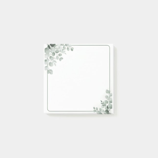 Botanical Sticky Notes Printable | Elegant Floral  (Front)
