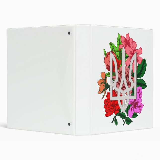 Botanical still and Ukrainian trident tryzub Binder (Background)