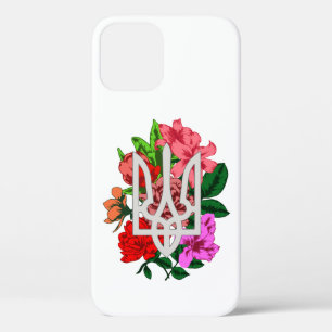 Botanical still and Ukrainian trident tryzub iPhone 12 Case