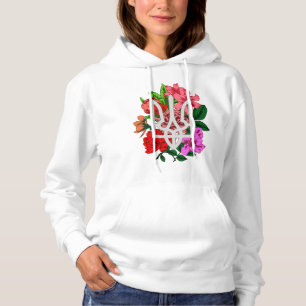 Botanical still and Ukrainian trident tryzub Hoodie
