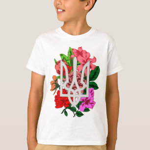 Botanical still and Ukrainian trident tryzub T-Shi T-Shirt