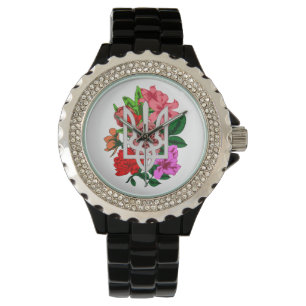 Botanical still and Ukrainian trident tryzub Watch