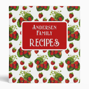 Botanical Strawberry Illustration Print Recipes Binder