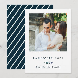 Botanical Stripes Farewell 2021 Photo Holiday Card