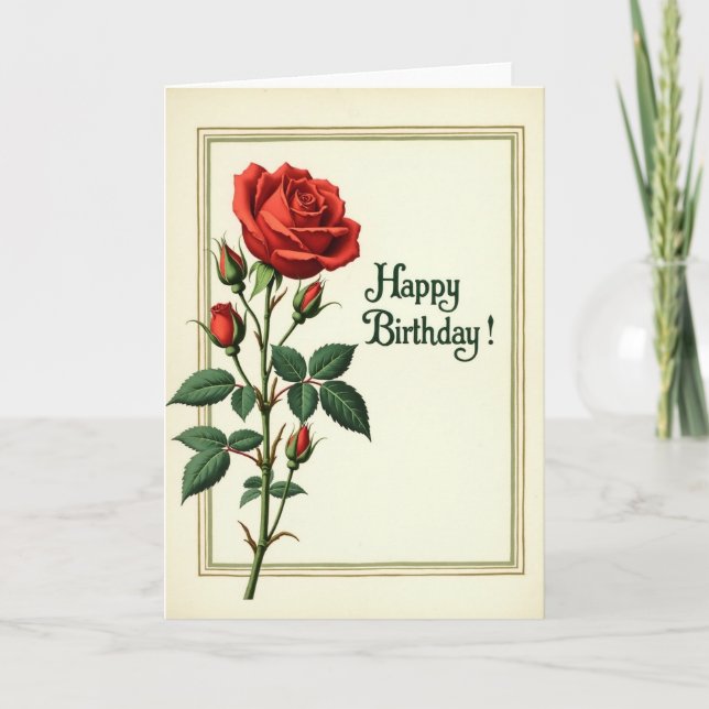 Botanical Study Birthday Card (Front)
