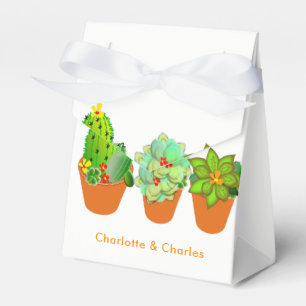 Botanical Succulent Plants Personalized Favor Box