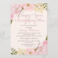 Botanical Sugar & Spice Girl Baby Shower Invite
