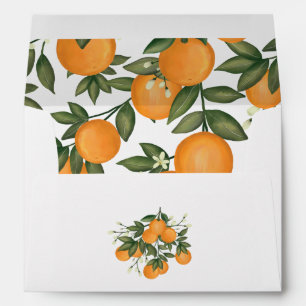 Botanical Summer Citrus Orange Return Address Envelope