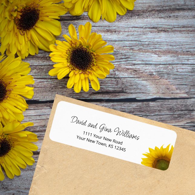 Botanical Sunflower Simple Elegant Return Address (Creator Uploaded)