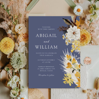 Botanical Sunshine Florals Modern Wedding Invitation