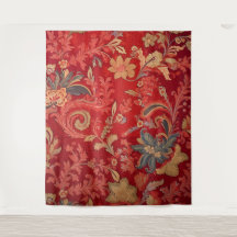 Botanical Tapestry - Floral on Red