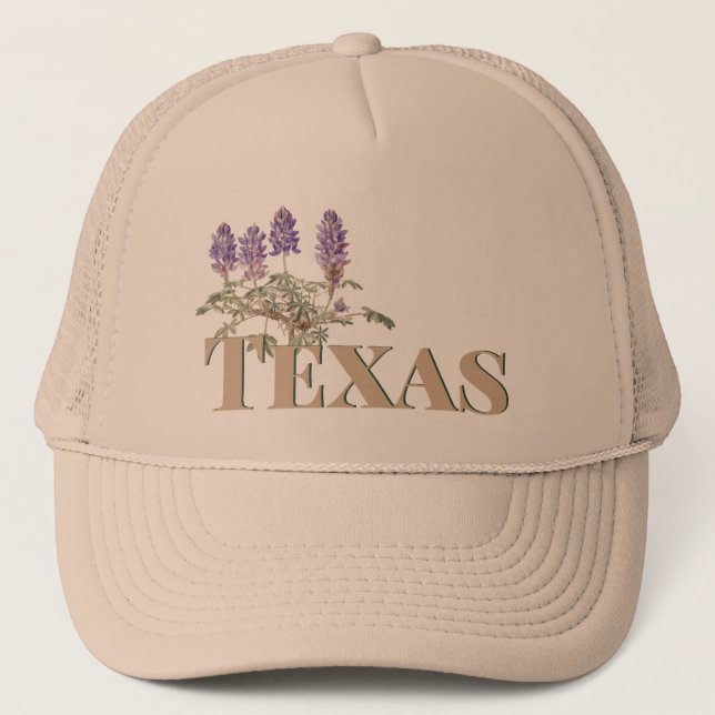Botanical Texas Bluebonnet 2  Trucker Hat (Front)