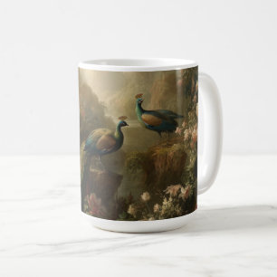 Botanical: three peacocks in English garden  Coffee Mug
