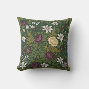 Botanical Throw Pillow – Vintage Floral Design