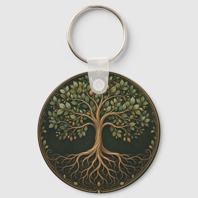 Botanical Tree, Tree of Life, Keychain (Front)