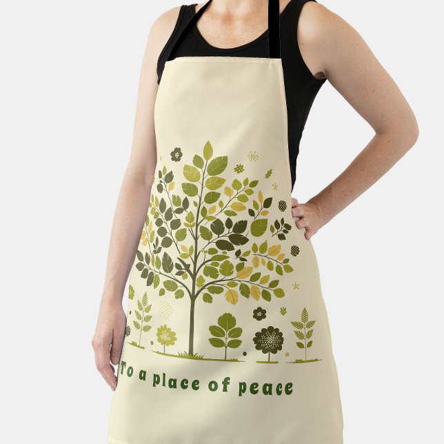 Botanical Tree Watercolor Green Foliage Apron (Creator Uploaded)