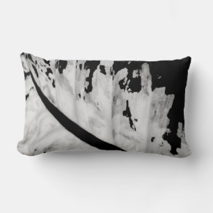 Botanical Tropical Black White Abstract Lumbar Pillow